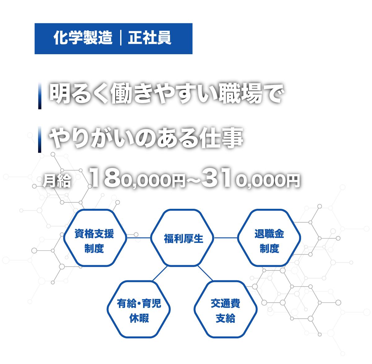 化学製造　正社員募集